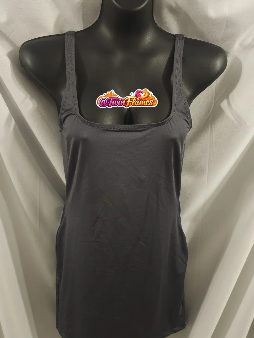 Skims Signature Swim Tank Cover Up Dress SW-DRS-0005 Gunmetal XL